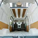 Toyota HiAce SLWB interior with pop top roof conversion