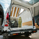Toyota HiAce SLWB interior with pop top roof conversion